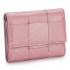 Genuine Leather Stylishly woven short coin purse