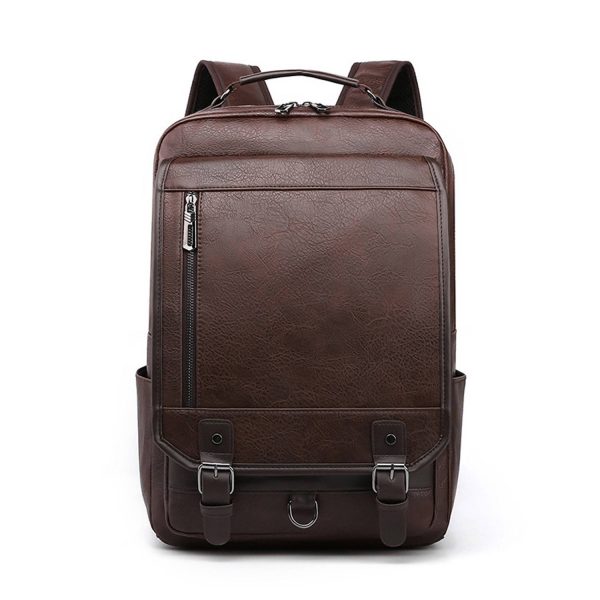 PU Leather Multi-function Retro Casual Backpack