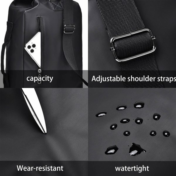 Nylon Sling Backpack with USB crossbody bag for Men