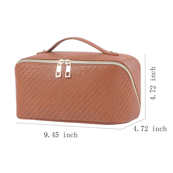 Makeup Bag, Pu Leather Waterproof Women Portable