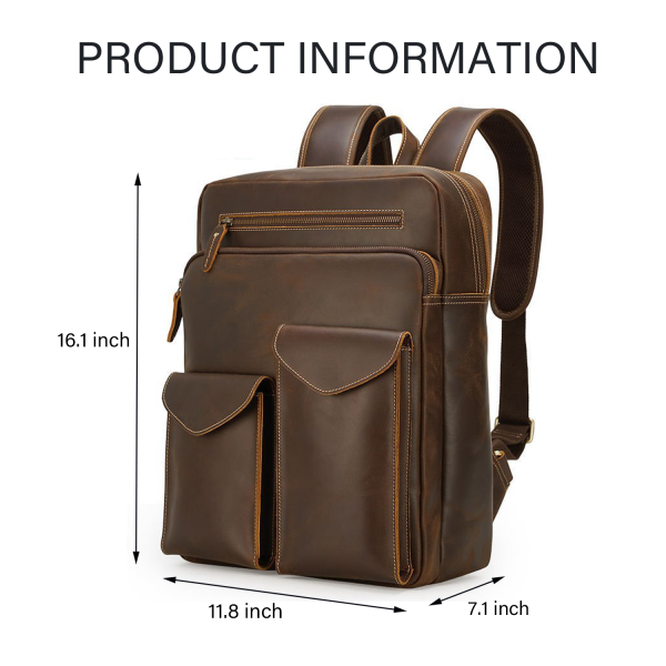Business Work Genuine Leather Backpack
