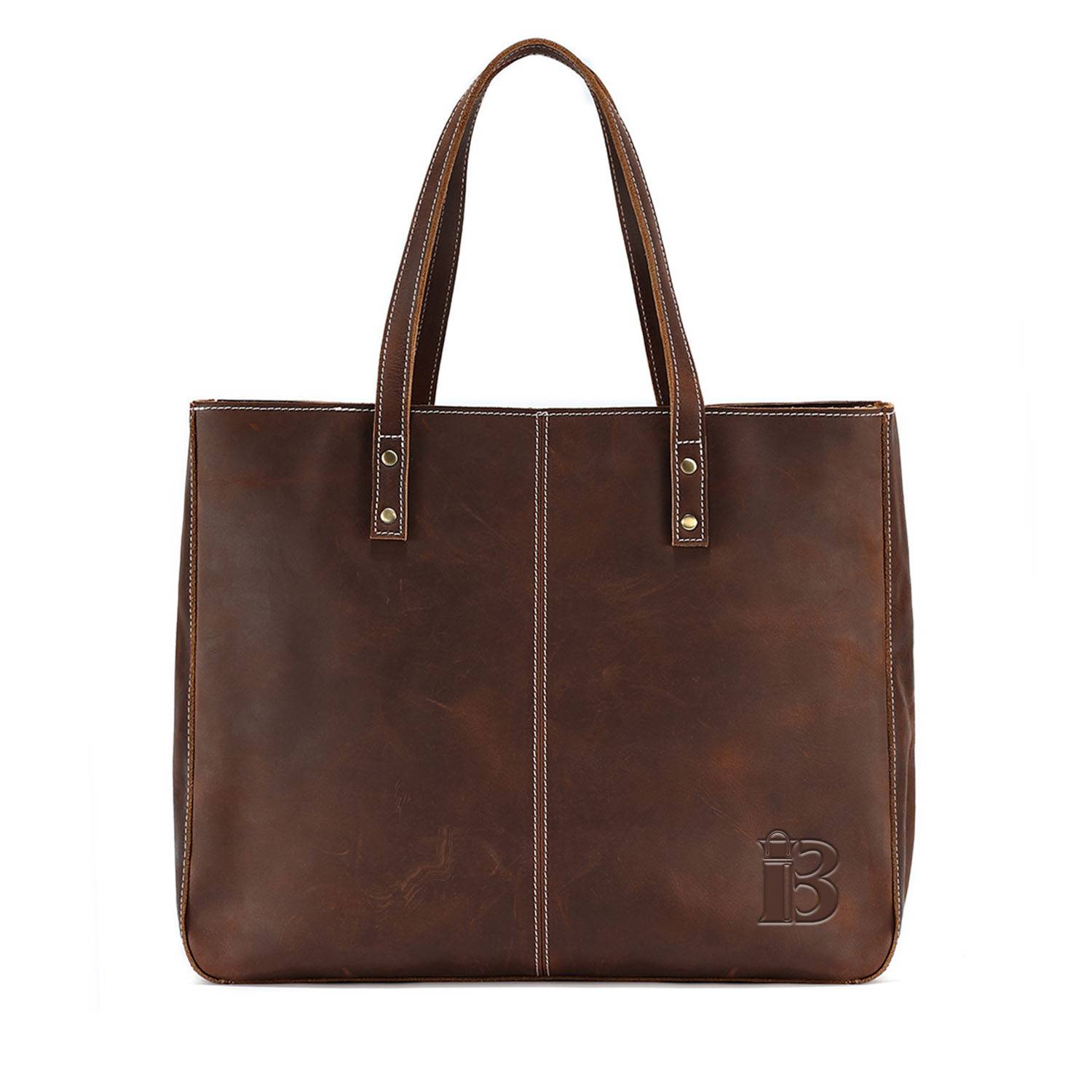 Genuine leather tote bag