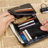 Genuine Leather Waterproof Large capacity three fold wallet