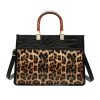 PU Leather Leopard Tote Crossbody Bag