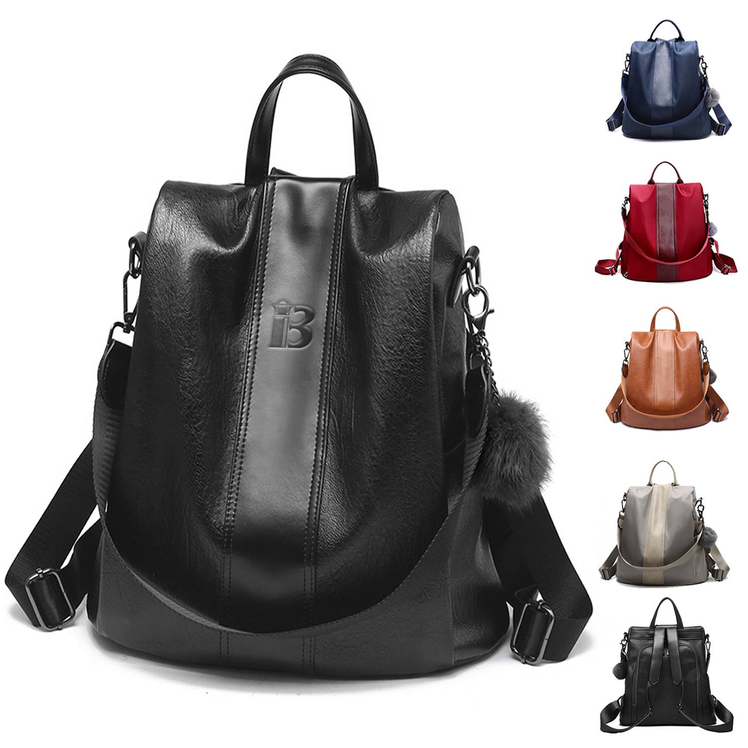 PU leather /Nylon Waterproof Women Backpack