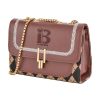 Pu Trendy Crossbody Bags with Chain Strap women Brown