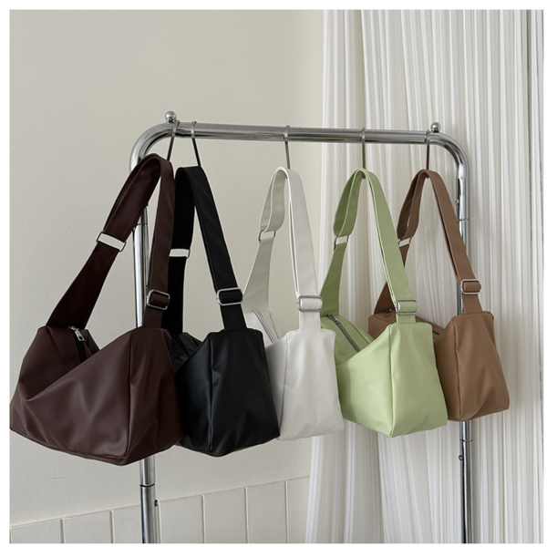 PU leather Solid Color Crossbody Bag