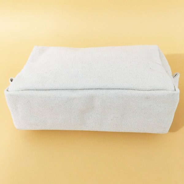 Canvas Cosmetic Bag Zipper Pouch Stand Up Design