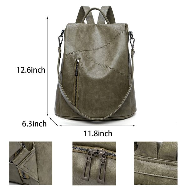 Polyurethane Women Purse Fashion Travel Shoulder Backpack