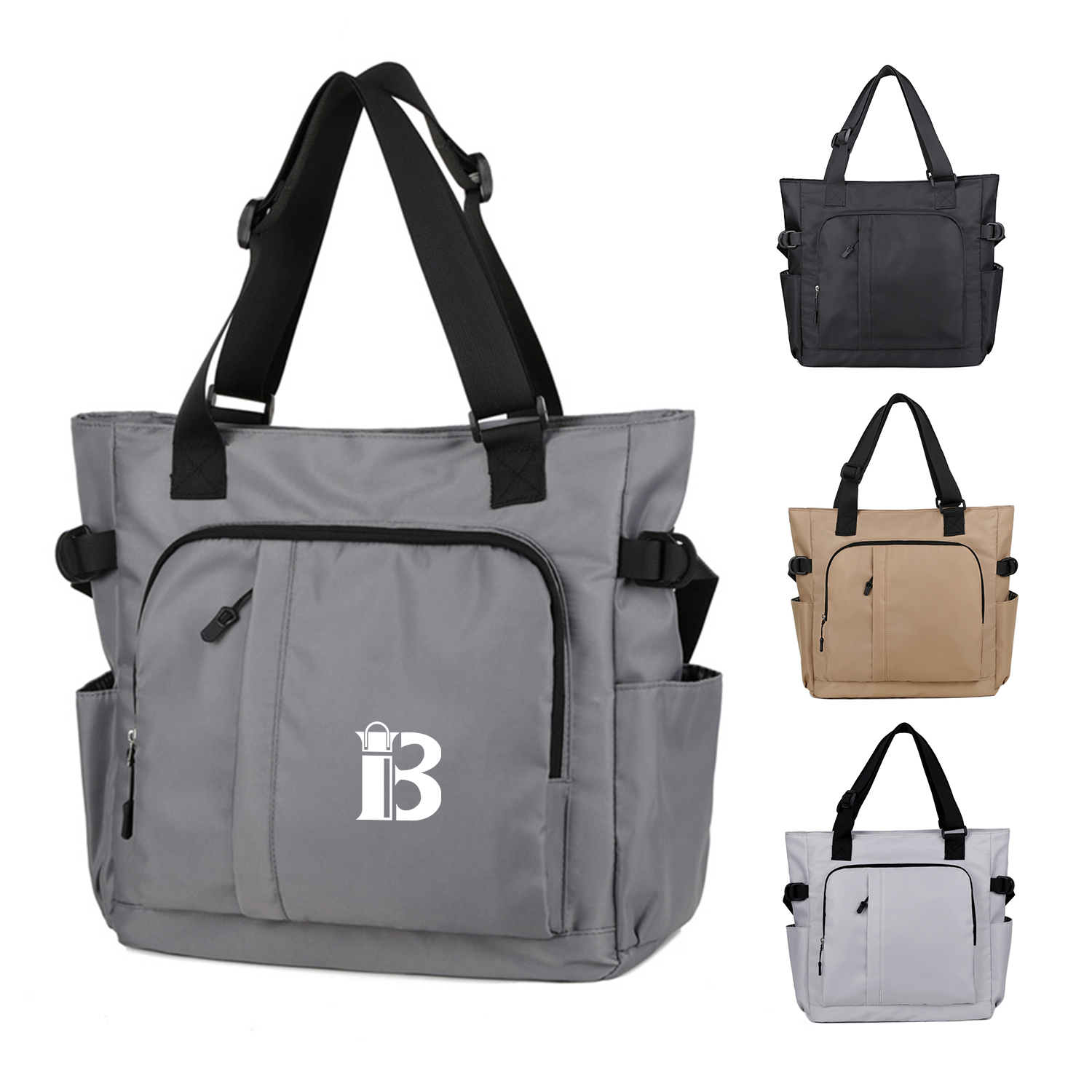 Multi Pocket Shopper Shoulder Bag