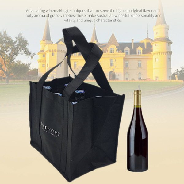 Non-woven 6 bottles of wine tote bag