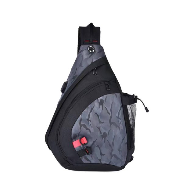 Nylon Chest Sling Bag With Charging Port