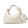 Women's Genuine Leather Ruched Hobo Handbag