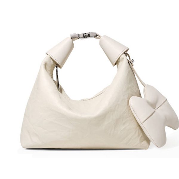 Women's Genuine Leather Ruched Hobo Handbag