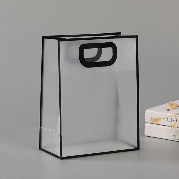 Pvc customized transparent handbag shopping bag