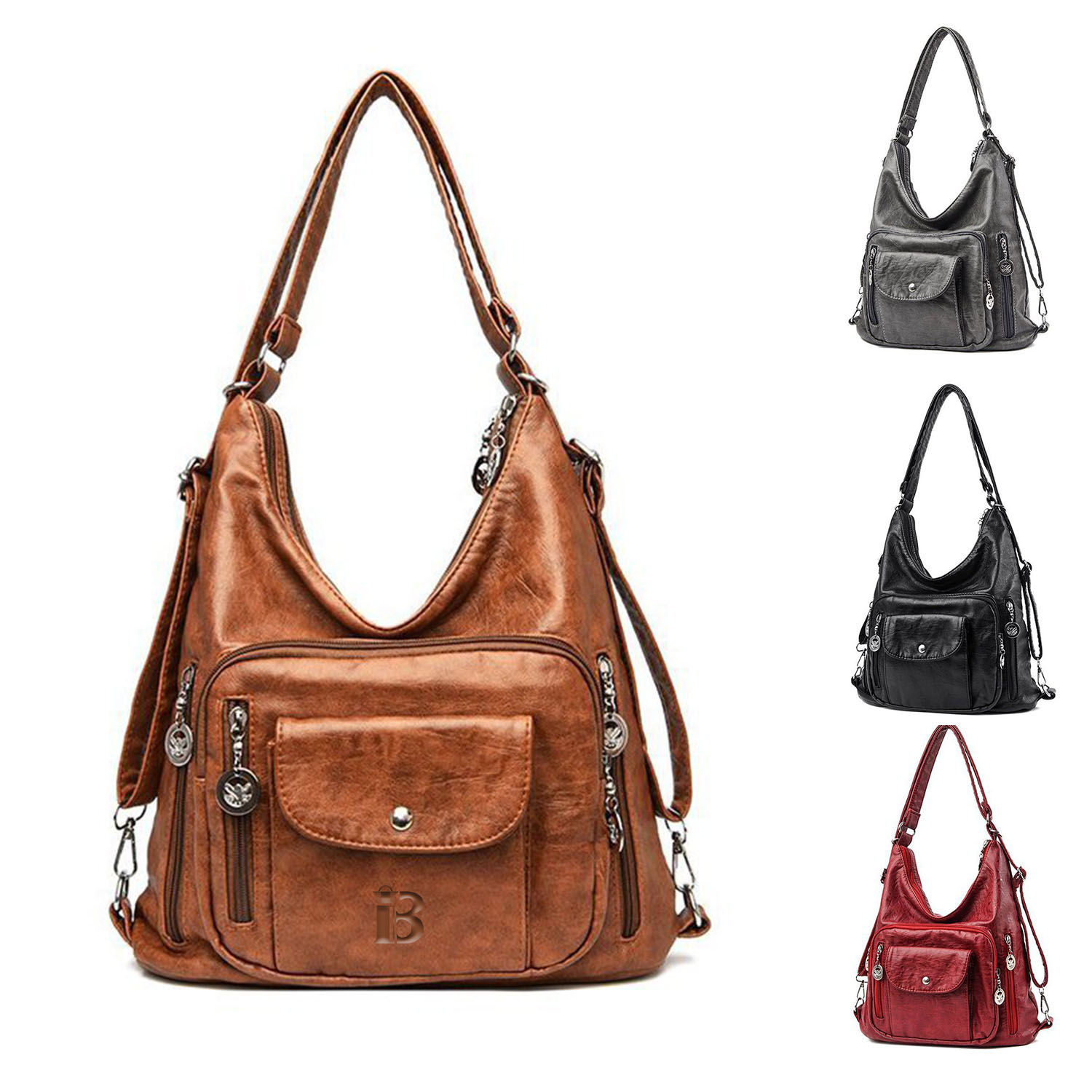 Retro PU Leather Fashion Tote Bag