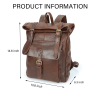 Large Waterproof Leather Backpack for Men and Women
