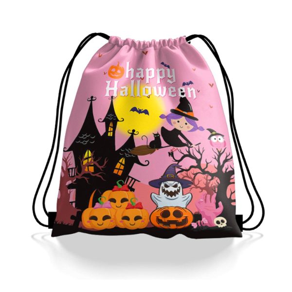 Halloween Portable Drawstring Backpack