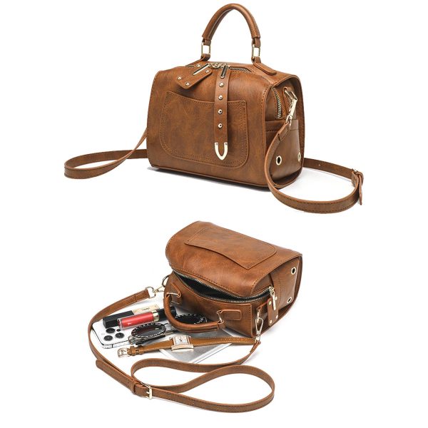 Pu Leather rivet Crossbody Bag for Women Offers Zipper