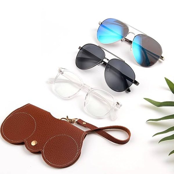 Soft Fake Leather Sunglasses Bag