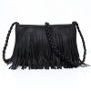 PU Hand-woven tassel shoulder cross-body bag