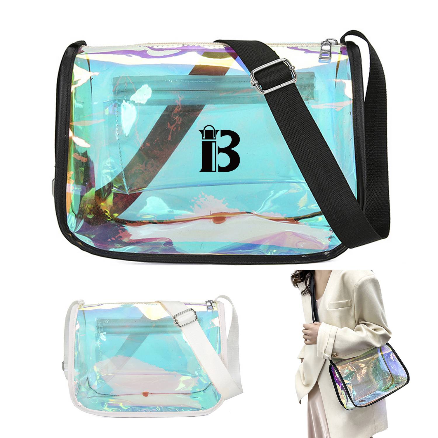 Laser PVC square crossbody bag