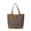 Leather Handle Handbag Waterproof Canvas Bag