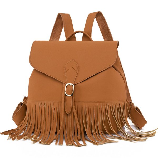Tassel PU Leather Backpack for Women