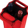 2 Pack Neoprene Beer Carrier Wine Bottle Holder W/ Pouch