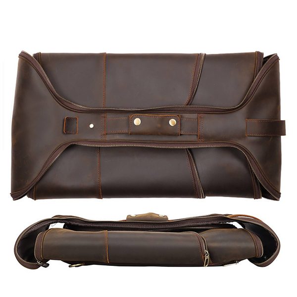 Full Grain Leather Mans Retro Backpack Convertible