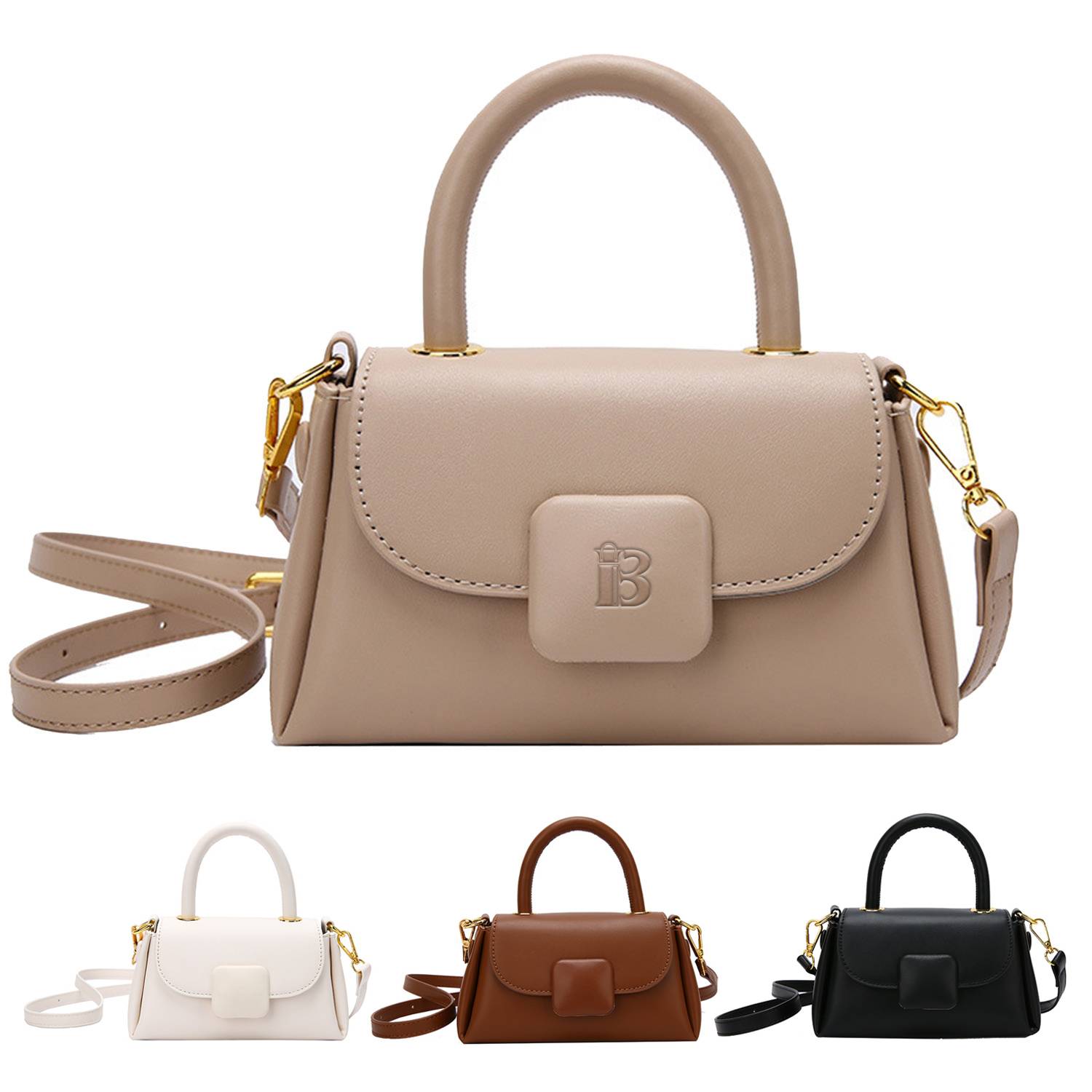 PU Leather Vintage Square Crossbody Shoulder Bag