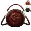 Genuine Leather Vintage bunny embossed diagonal shoulder bag