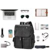 PU leather fashion simple business laptop backpack