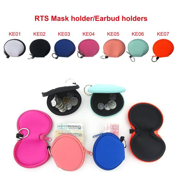 Waterproof Neoprene Earbud Case/Bag Zipped Coin Purse