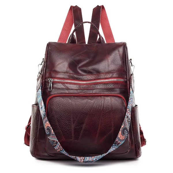 Polyurethane Women Waterproof Purse Travel Backpack