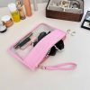 Travel Clear PVC Flat Zipper Pouch Nylon Makeup Bags
