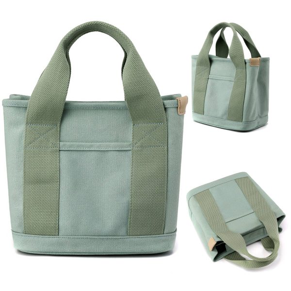 Canvas Small Tote Bag Handbag with Zipper