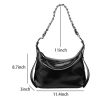 Genuine Leather Clutch Shoulder Tote Bag with Chain