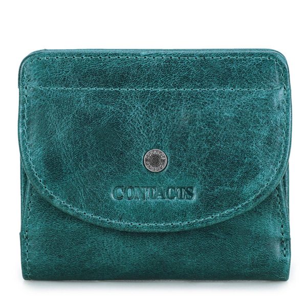 Leather Slim Bifold Purse Card Holder Wallets Women