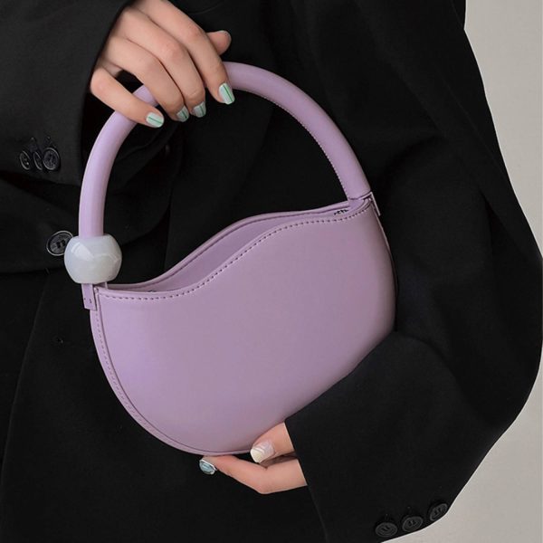PU Leather Pea Shaped Handbag For Women