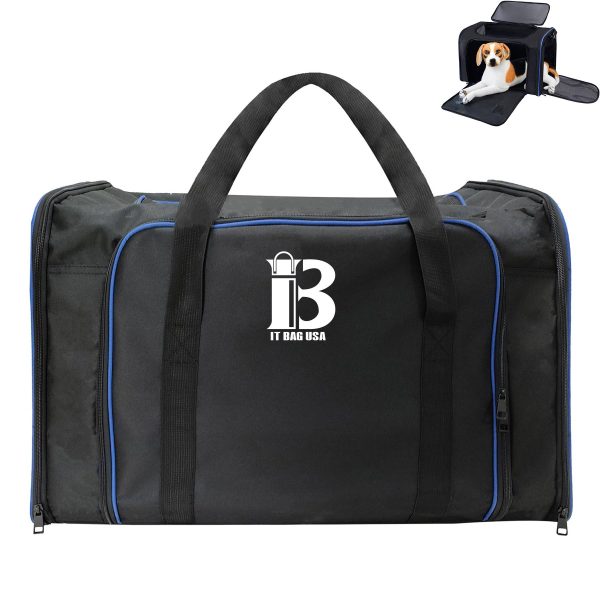 Oxford Large Collapsible Travel Puppy Cross-body Bag Black