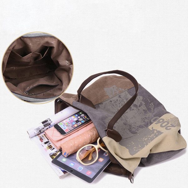 Canvas Shoulder Handbag Tote Shopper Bag For Women