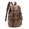 Canvas Vintage Backpack PU Leather Casual Bookbag