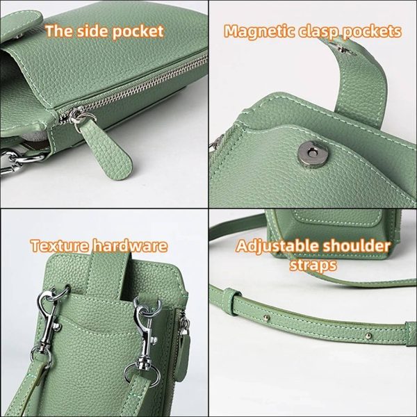 Genuine Leather Diagonal Cell Phone Bag