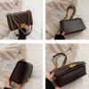 Trendy Chain PU Leather Quilted Crossbody Bag