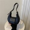 PU Leather Crescent Saddle Tote Bag
