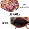 Genuine Leather Colorful floral shoulder cross-body bag