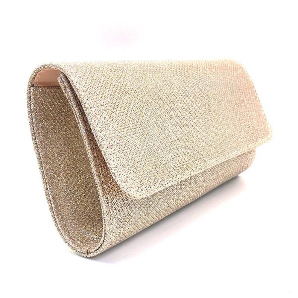 Elegant Mesh Glossy Dinner Handbag with Flash Design