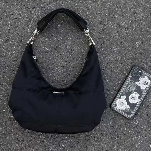 Polyester Vintage Black Cloud Tote Bag