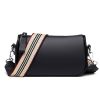Faux Leather stylish wide shoulder strap cross-body bag